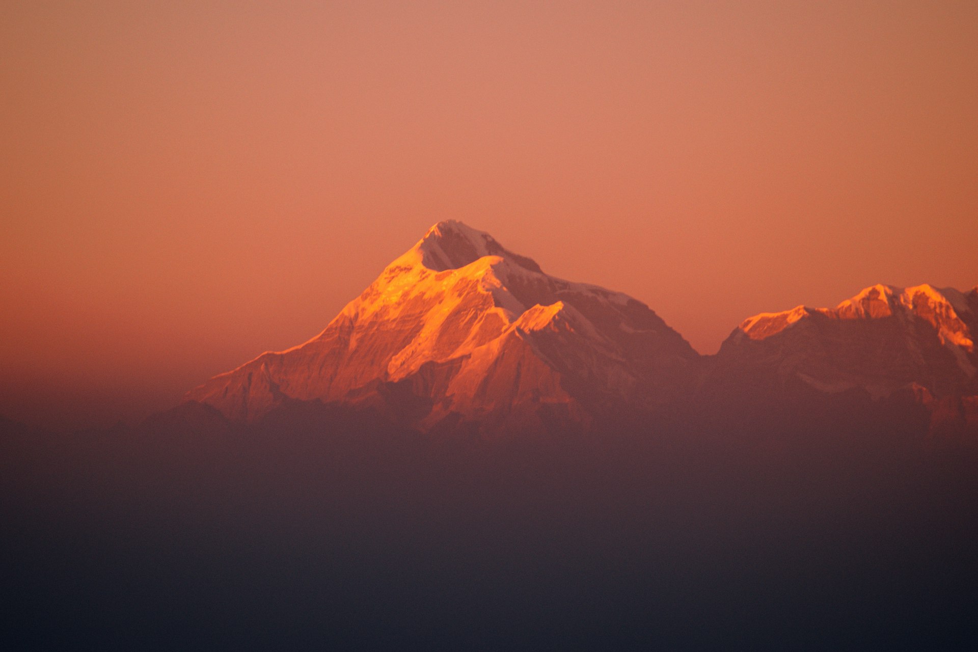 silhouette of mountain during sunset